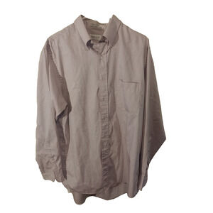 Van Heusen Pinpoint Oxford Dress Shirt Lavender 16.5 34/35 Cotton Blend
